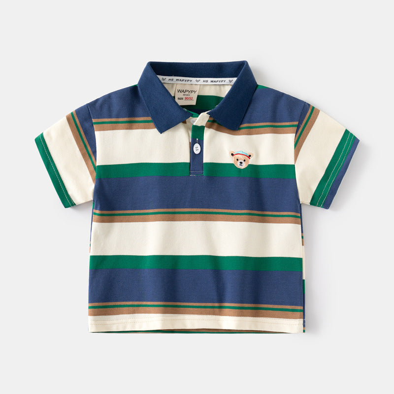 Camisa polo listrada Meninos