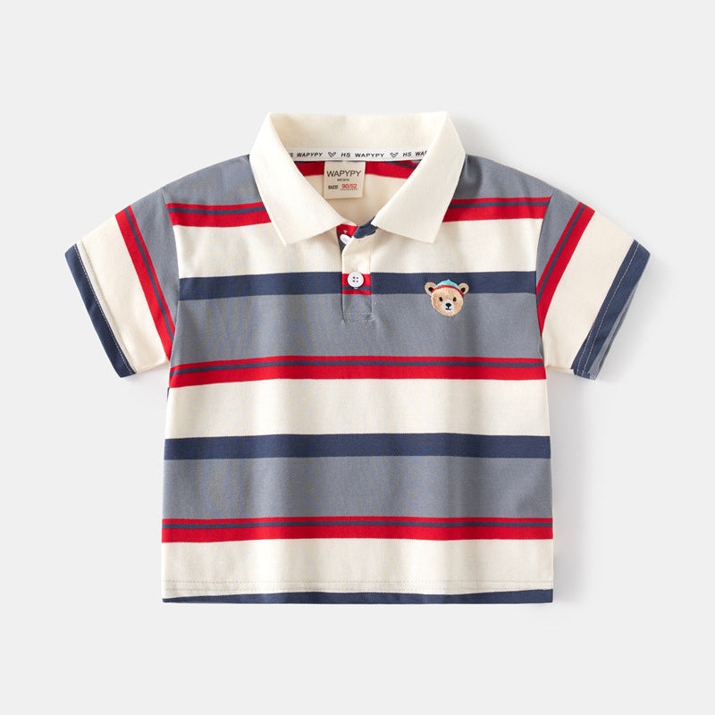 Camisa polo listrada Meninos