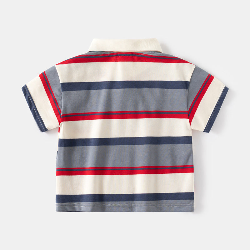 Camisa polo listrada Meninos